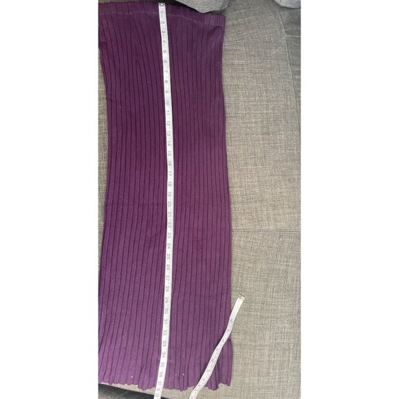 Shape FX Dark Purple Wide Ribbed Pull On Maxi Long Skirt Sz M - Picture 6 of 8
